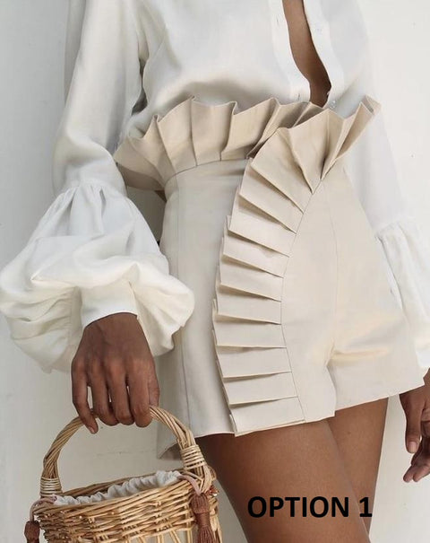 New Fashion Bottom Ruffle High Waist Shorts CODE: KAR2050