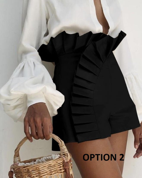 New Fashion Bottom Ruffle High Waist Shorts CODE: KAR2050