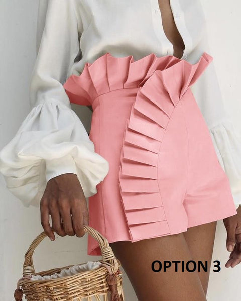 New Fashion Bottom Ruffle High Waist Shorts CODE: KAR2050