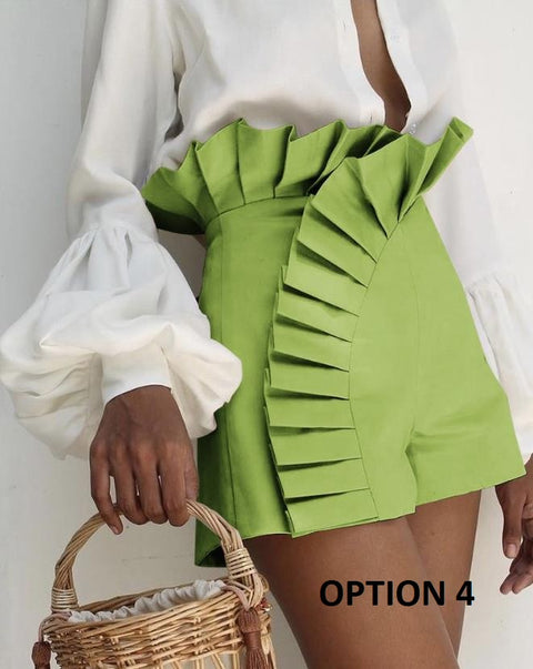New Fashion Bottom Ruffle High Waist Shorts CODE: KAR2050
