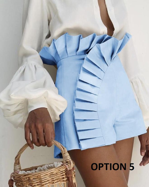 New Fashion Bottom Ruffle High Waist Shorts CODE: KAR2050