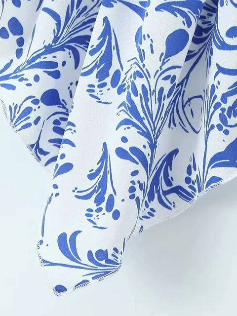 Summer Flower Print Sleeveless Backless Strapless Irregular Slim Bustier Crop Top CODE: KAR2052