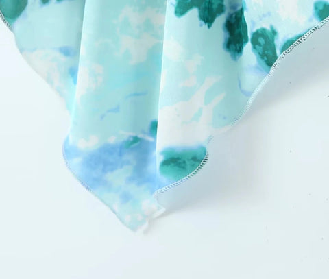 Summer Flower Print Sleeveless Backless Strapless Irregular Slim Bustier Crop Top CODE: KAR2052