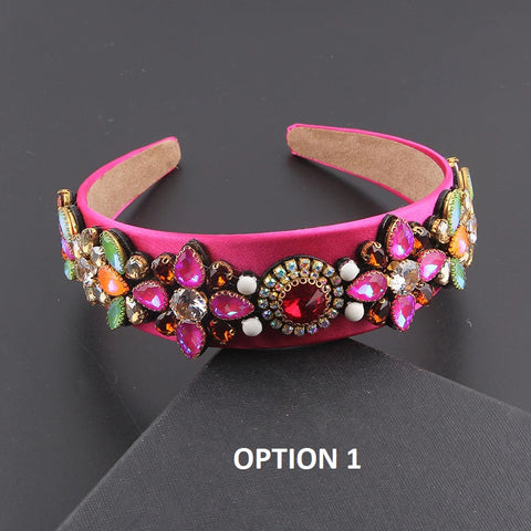 New Fashion Personality Baroque Colorful Rhinestone Headband CODE: KAR2054
