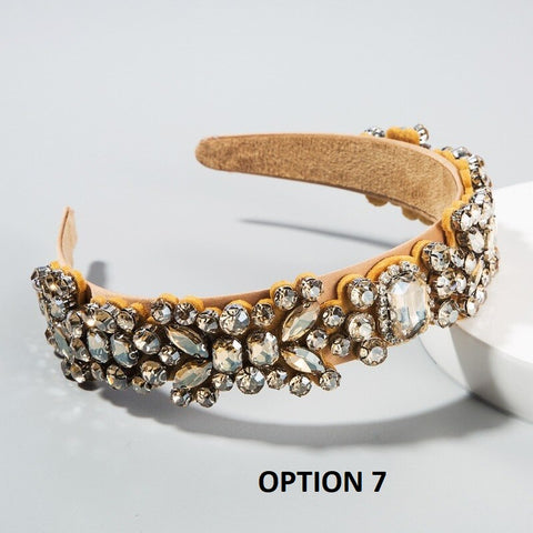 New Fashion Baroque Rhinestone Wide Side Crystal Headband CODE: KAR2055