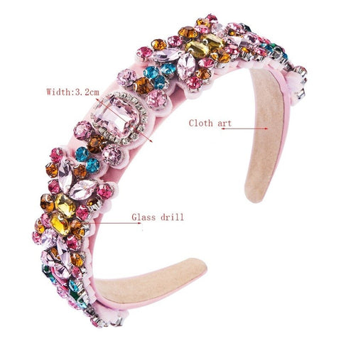 New Fashion Baroque Rhinestone Wide Side Crystal Headband CODE: KAR2055