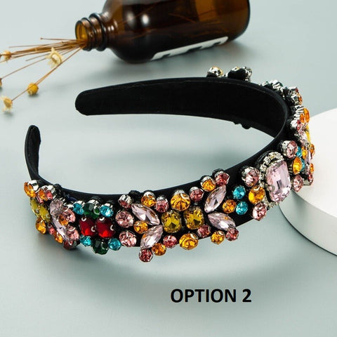 New Fashion Baroque Rhinestone Wide Side Crystal Headband CODE: KAR2055