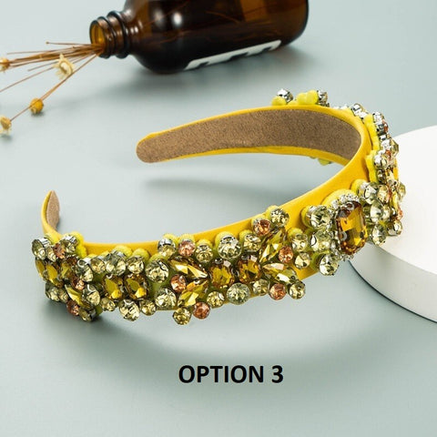 New Fashion Baroque Rhinestone Wide Side Crystal Headband CODE: KAR2055