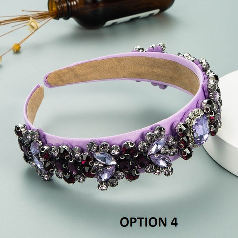 New Fashion Baroque Rhinestone Wide Side Crystal Headband CODE: KAR2055