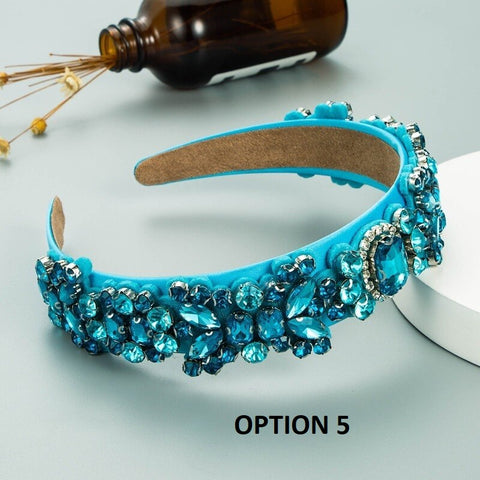 New Fashion Baroque Rhinestone Wide Side Crystal Headband CODE: KAR2055