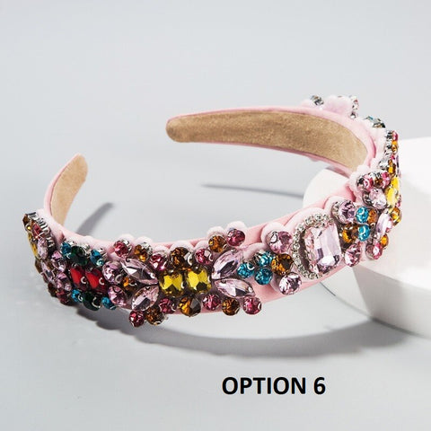 New Fashion Baroque Rhinestone Wide Side Crystal Headband CODE: KAR2055