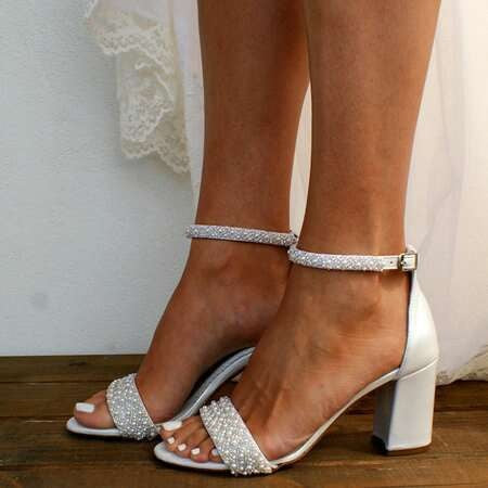 Summer Luxury White Pearls  Sexy Open Toe Ankle Strap High Heel CODE: KAR2058