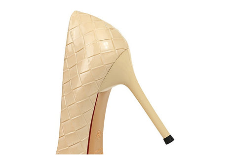 Woven Pattern Pumps Sexy Plus Size Stiletto High Heels CODE: KAR2059