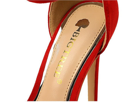 Sexy Pearl Rhinestones Suede Super High Heel CODE: KAR2060
