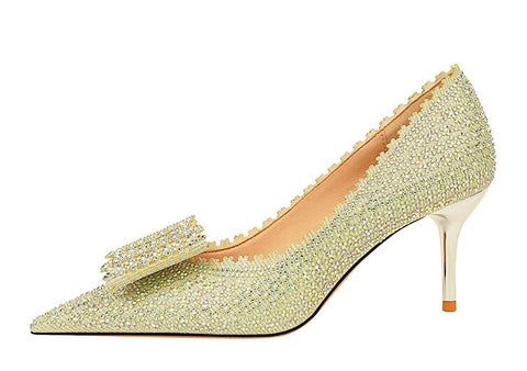 Sexy Luxury Fashion Stilettos Rhinestone Pumps Bow High-heel CODE: KAR2062