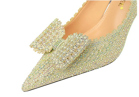 Sexy Luxury Fashion Stilettos Rhinestone Pumps Bow High-heel CODE: KAR2062