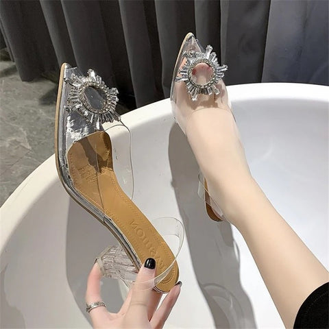 Sexy Transparent Summer Elegant Rhinestone Sandals CODE: KAR2069