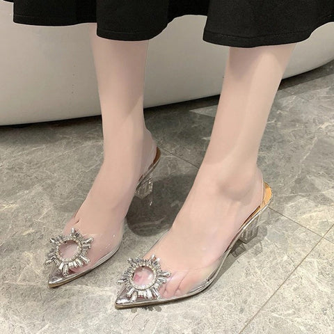 Sexy Transparent Summer Elegant Rhinestone Sandals CODE: KAR2069