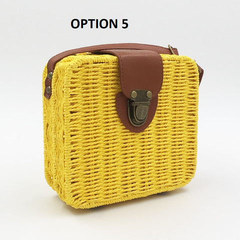 Bohemia woven Candy Color Straw Small Shoulder Bags CODE: KAR2072