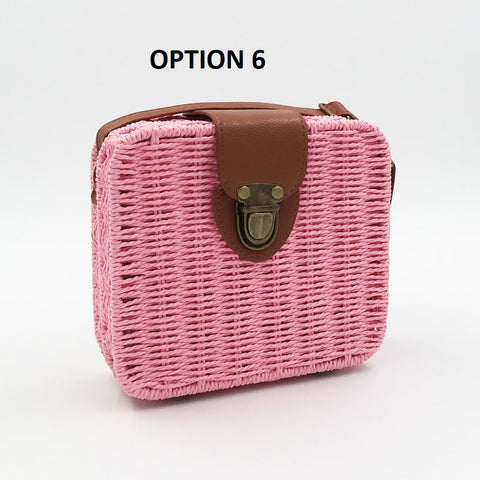 Bohemia woven Candy Color Straw Small Shoulder Bags CODE: KAR2072