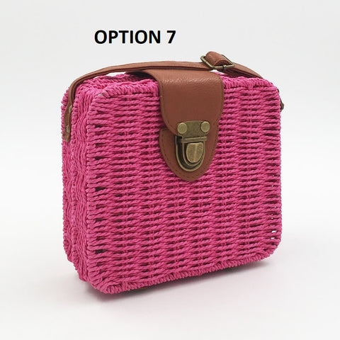 Bohemia woven Candy Color Straw Small Shoulder Bags CODE: KAR2072