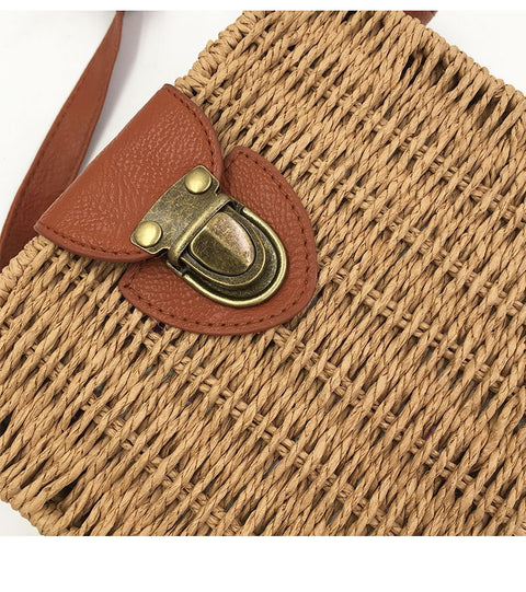 Bohemia woven Candy Color Straw Small Shoulder Bags CODE: KAR2072