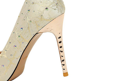 New Stiletto Pearl Flowers Pumps Rhinestone High Heel CODE: KAR2086