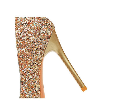 Sexy Stilettos Sequin Cloth High Heels CODE: KAR2087
