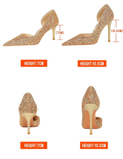 Sexy Stilettos Sequin Cloth High Heels CODE: KAR2087