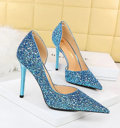 Sexy Stilettos Sequin Cloth High Heels CODE: KAR2087