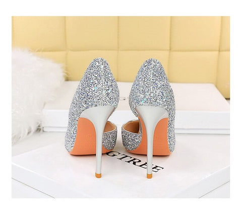 Sexy Stilettos Sequin Cloth High Heels CODE: KAR2087