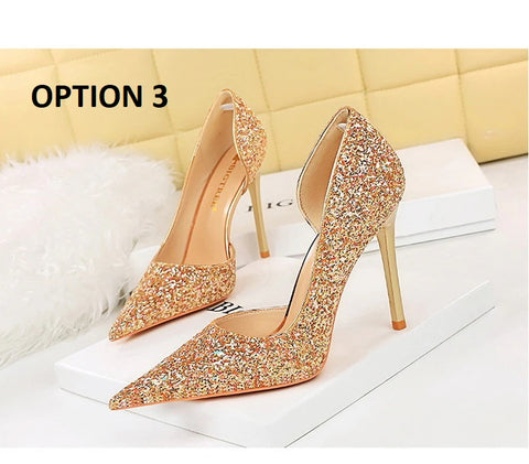 Sexy Stilettos Sequin Cloth High Heels CODE: KAR2087