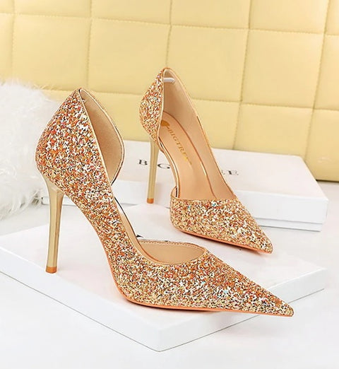 Sexy Stilettos Sequin Cloth High Heels CODE: KAR2087