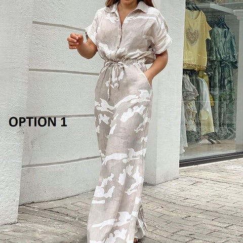 Summer Casual Print Long Jumpsuits CODE: KAR2089