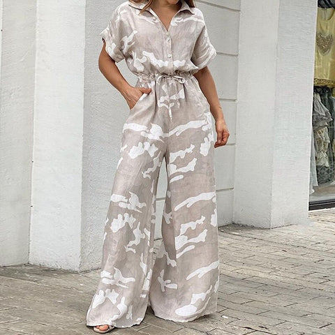 Summer Casual Print Long Jumpsuits CODE: KAR2089