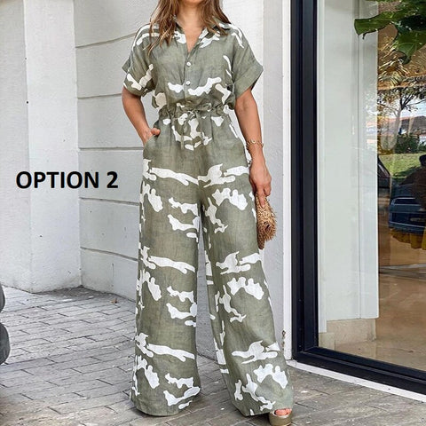Summer Casual Print Long Jumpsuits CODE: KAR2089