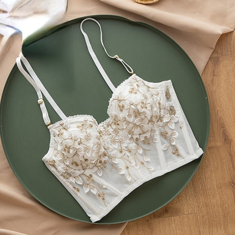New Fashion Camisole High Street Embroidered Cropped Top CODE: KAR2092
