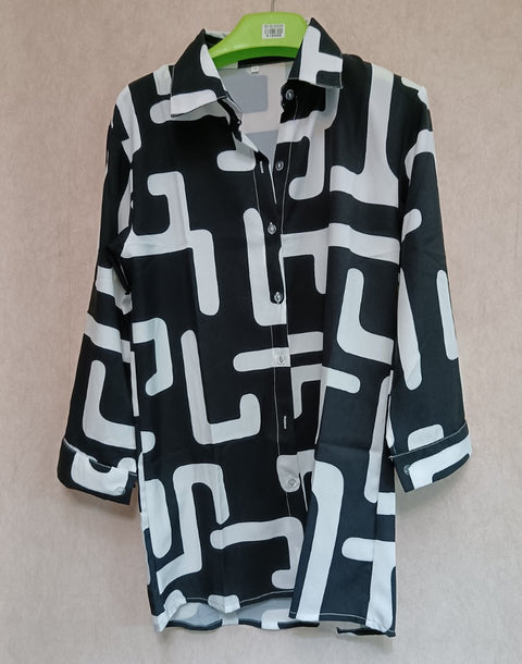 Summer Printed Long-sleeved Shirt + Straight Pant Set CODE: KAR2094