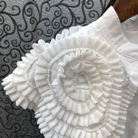 New Exquisite Collar Sleeveless Pleated Fungus Edge Elegant Top CODE: KAR2096