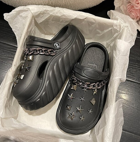 Summer Punk Design Vacation Beach Soft Bottom Sandal CODE: KAR2099