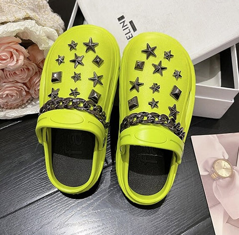 Summer Punk Design Vacation Beach Soft Bottom Sandal CODE: KAR2099
