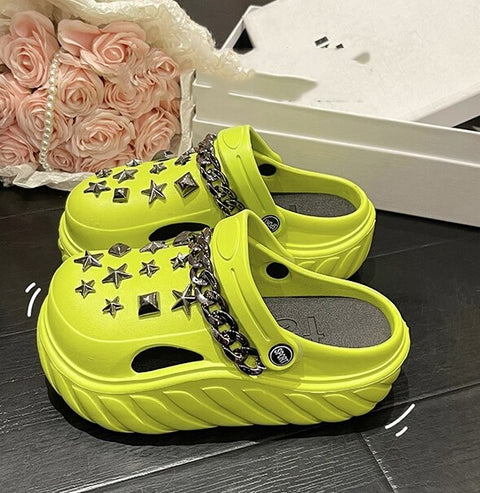 Summer Punk Design Vacation Beach Soft Bottom Sandal CODE: KAR2099