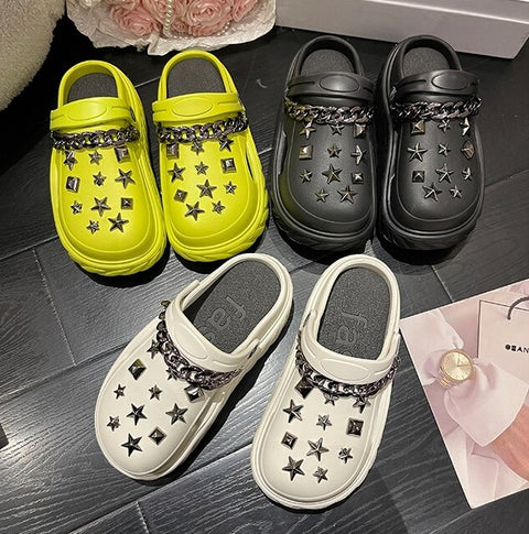 Summer Punk Design Vacation Beach Soft Bottom Sandal CODE: KAR2099