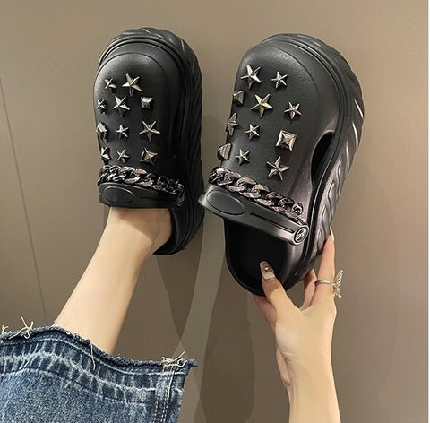 Summer Punk Design Vacation Beach Soft Bottom Sandal CODE: KAR2099