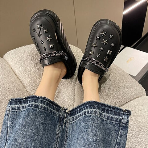 Summer Punk Design Vacation Beach Soft Bottom Sandal CODE: KAR2099