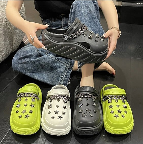 Summer Punk Design Vacation Beach Soft Bottom Sandal CODE: KAR2099