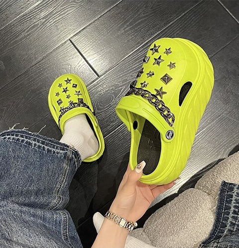 Summer Punk Design Vacation Beach Soft Bottom Sandal CODE: KAR2099