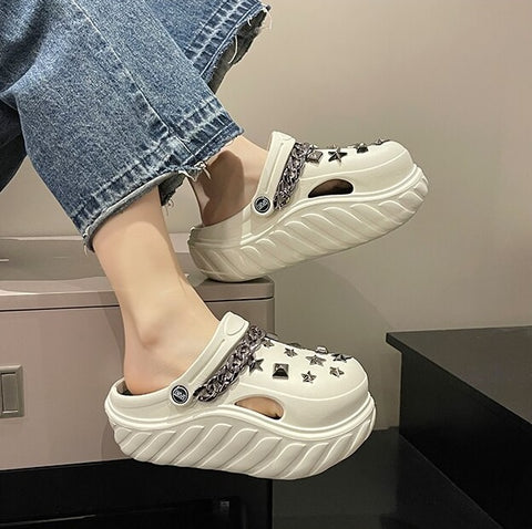 Summer Punk Design Vacation Beach Soft Bottom Sandal CODE: KAR2099