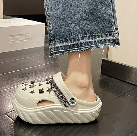 Summer Punk Design Vacation Beach Soft Bottom Sandal CODE: KAR2099