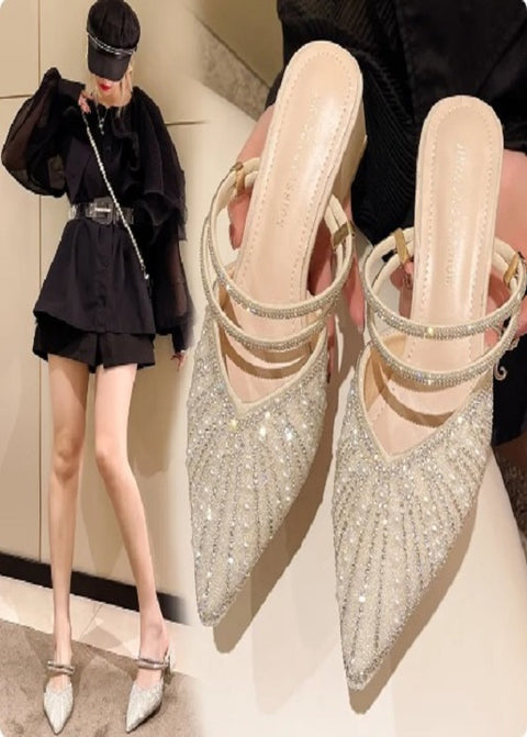 New Casual Cover Toe Slides Square heel CODE: KAR2106